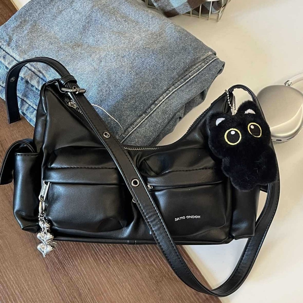 South Korea samoondoh Underarm saddle bag, multi-pocket crossbody biker bag