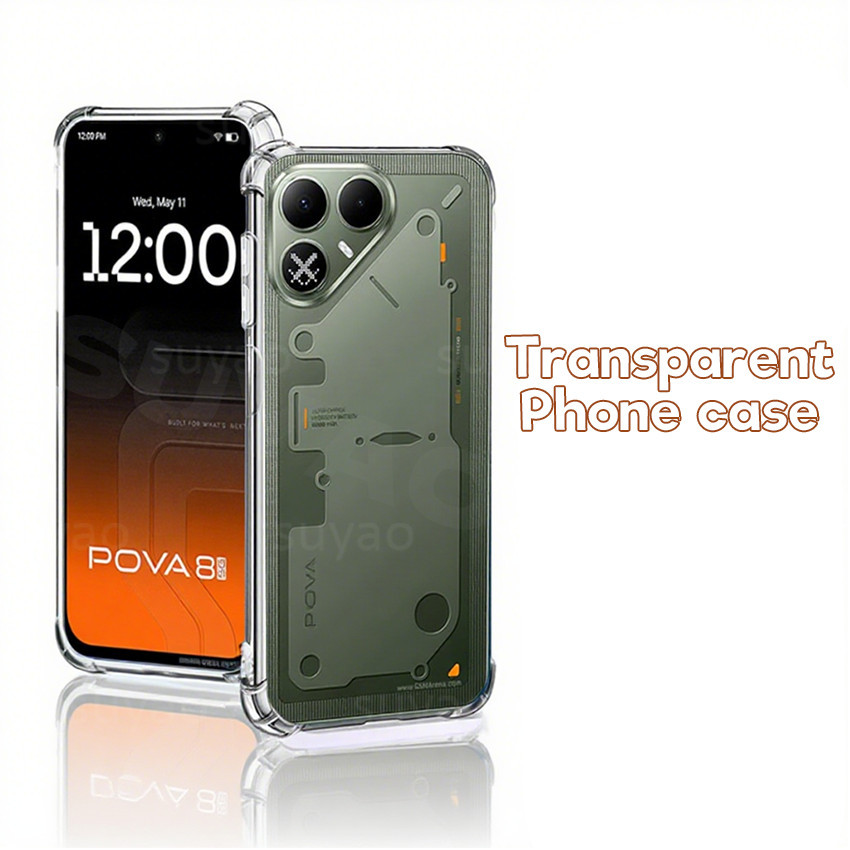 สําหรับ Tecno Pova 8 5G 2026 เคสโทรศัพท์ปลอกใส Pova8 TecnoPova8 7 6 5 Pro Ultra กันกระแทกกันชน Soft TPU ยืดหยุ่น Anti Drop ซิลิโคนเรียบง่ายปกหลัง