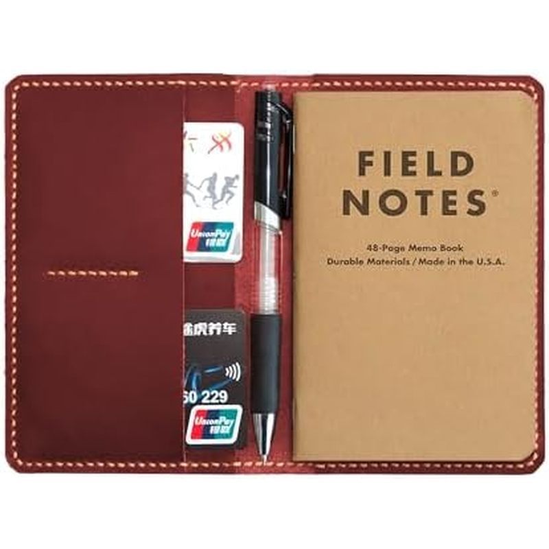 Handmade หนังสําหรับโน้ตบุ๊ค 3.5 "X5.5",หนัง Journal Cover สําหรับ Field Notes, ของขวัญสําหรับเขา (ส