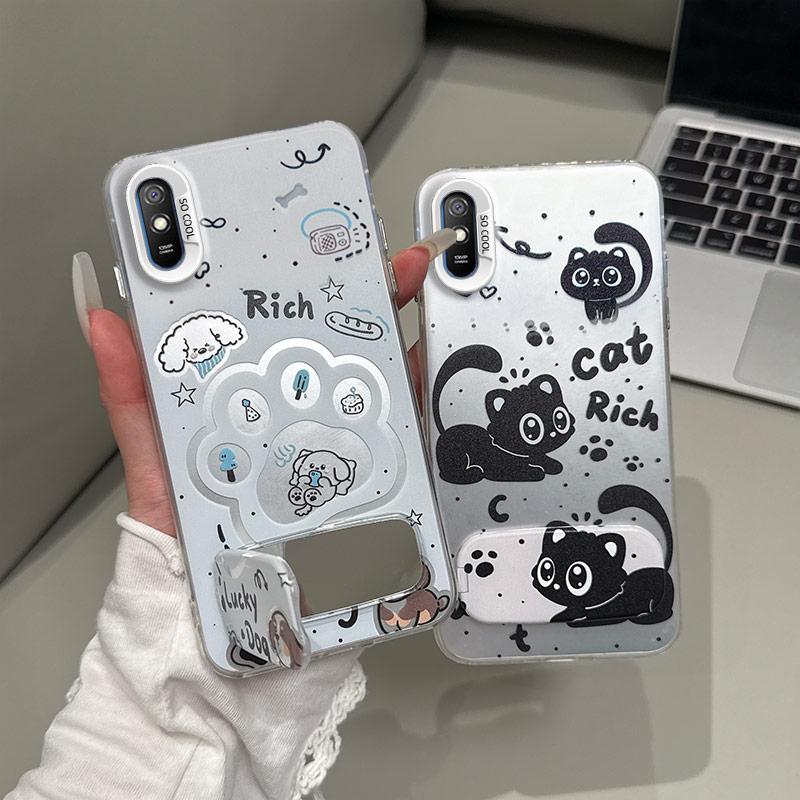 เคส Lucky Dog Cat Rich เหมาะสําหรับ Redmi 9A, 9AT, 9A Sport, 9i, 9i Sport Cute Animal & Anime Charac