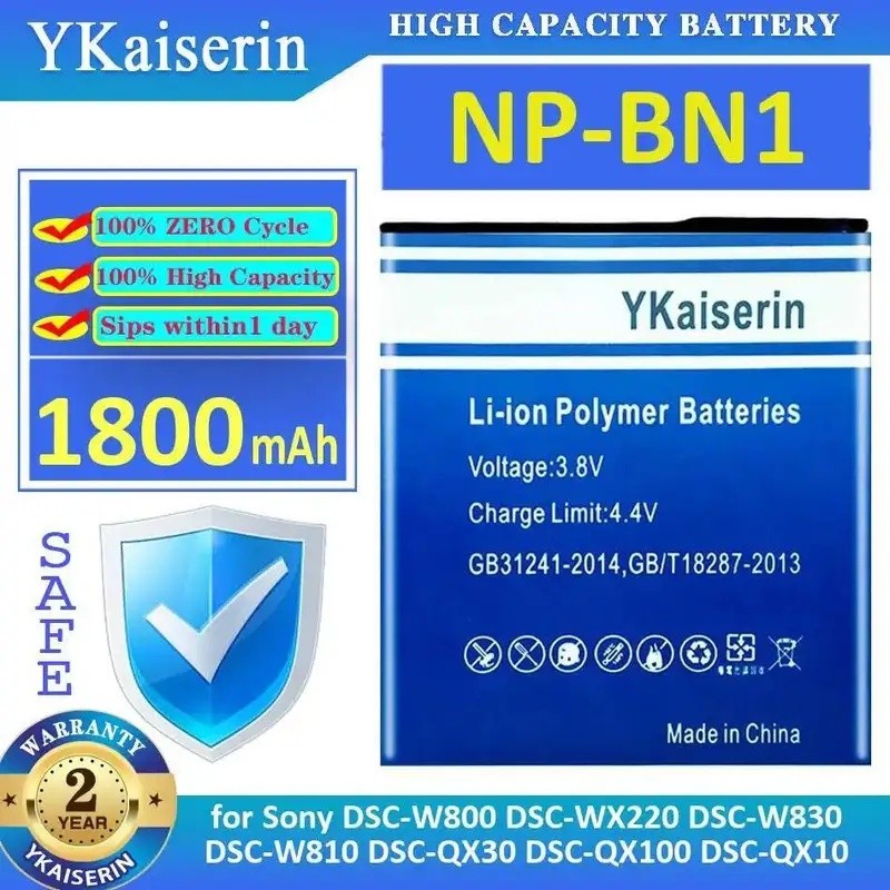 แบตเตอรี่กล้อง NP-BN1 1800Mah สําหรับ Sony Dsc-W800 Dsc-WX220 Dsc-W830/W810/QX30/QX100/QX10