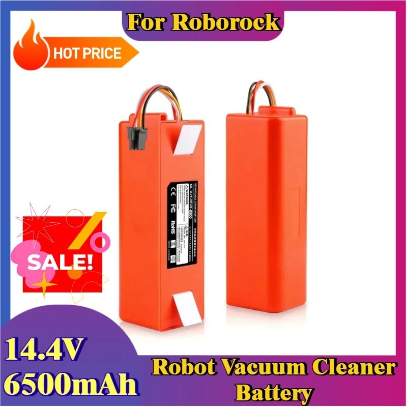14.4V 6500mAh สําหรับ Roborock S6 S7 MaxV Q5 Q7 MAX เครื่องดูดฝุ่นหุ่นยนต์เปลี่ยนแบตเตอรี่