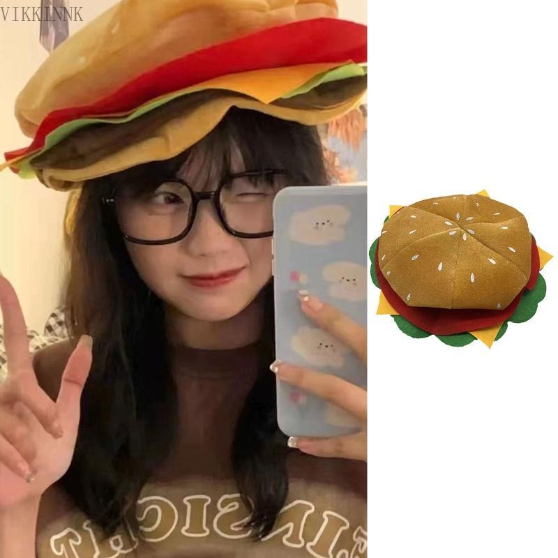 VIKK Carnivals Headgear Hat Funny Fast Fancy Hamburger Hat for Halloween