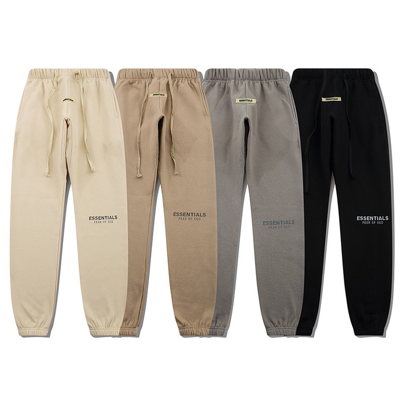 FEAR OF GOD FOG ESSENTIALS กางเกงขายาวสะท้อนแสงตัวอักษรบรรทัดคู่ใหม่ high Street ที่มีกางเกง