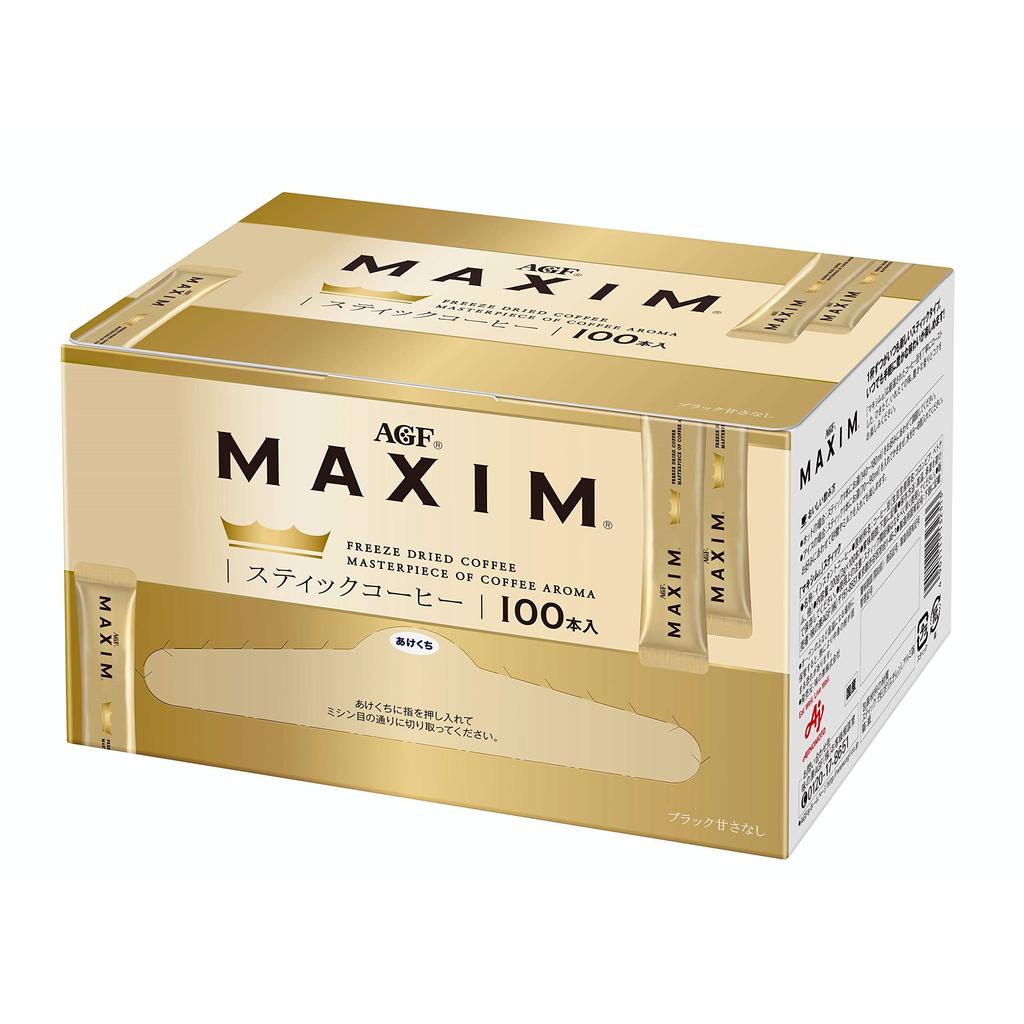 AGF Maxim Stick Black 100 ขวด กาแฟแท่ง กาแฟสำเร็จรูป ส่งตรงจากญี่ปุ่น