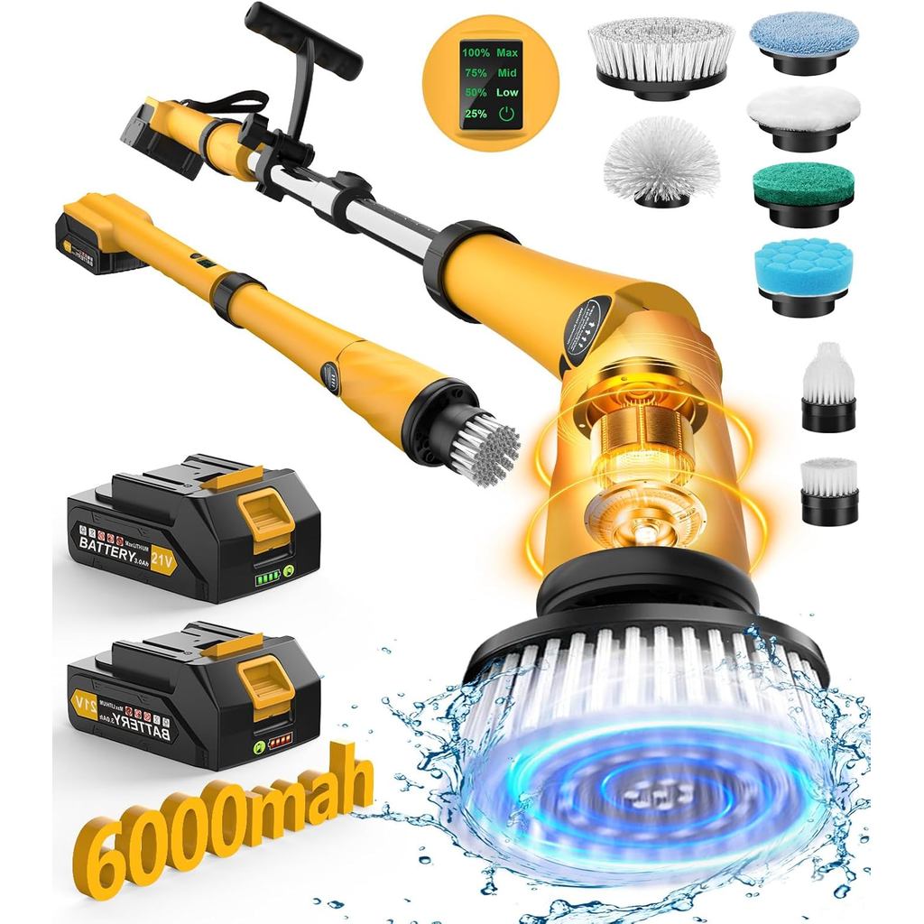 Qimedo Scrubber หัวแปรงขนาดใหญ่, หัวแปรงเปลี่ยน Spin Scrubber 8-in-1 สําหรับ qimedo, Leebein, Keimi,
