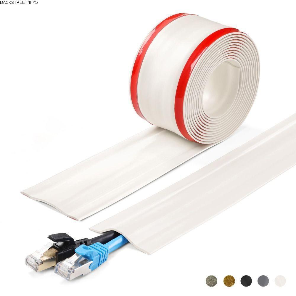 BACKSTAGEEET4FZS ฝาครอบสายเคเบิลพื้น, PVC Self Adhesive Wall Wire คอนซีลเลอร์, Professional Universa
