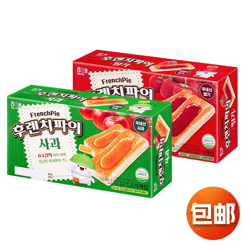 0702354207023542นําเข้า Haitai Strawberry Apple Sauce Pie 192g Afternoon Tea Breakfast Pastry Snacks