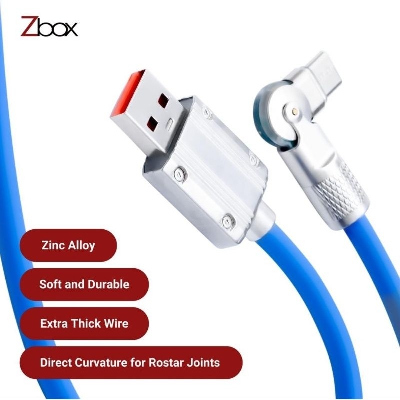 [ KD ROTATION ZBOX 1.5 METER ]- Super Zbox usb data cable หมุนได้ 180 6A / 120Watt ยาว 1.5 เมตร พร้อ