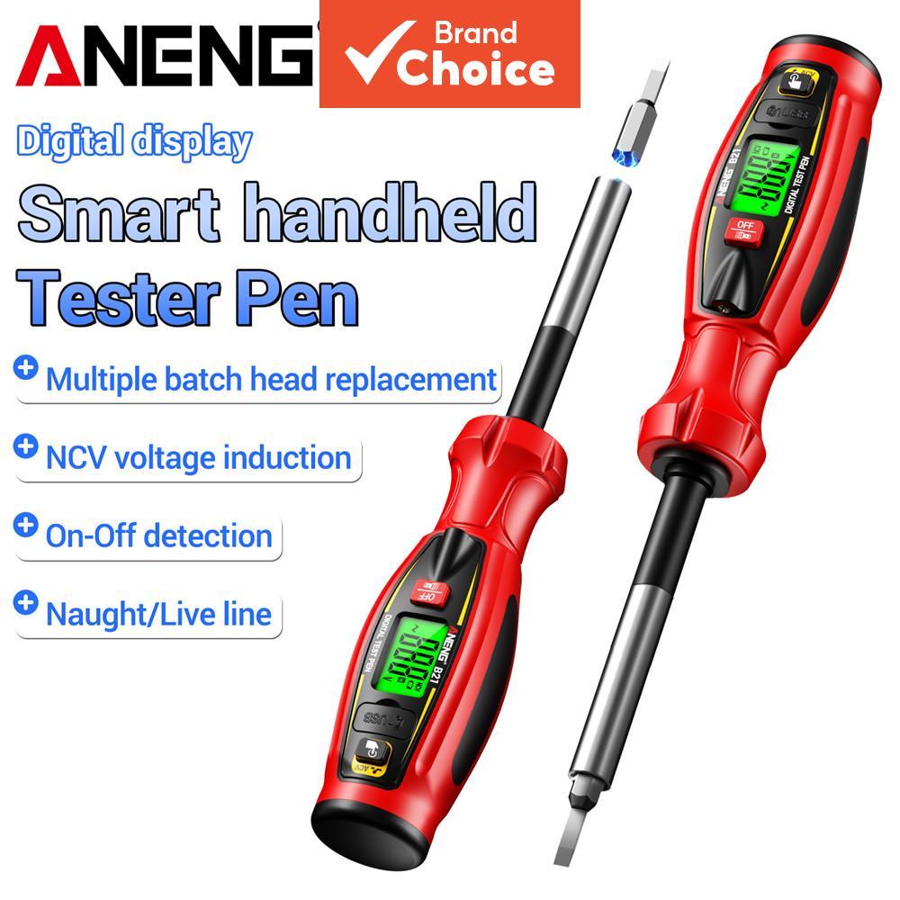 One Piece ANENG B21 ปากกาทดสอบแรงดันไฟฟ้า, 30-1000V Smart Sensing Non-Contact, 10 บิตเปลี่ยนได้, เครื่องมือตรวจจับแบบพกพาแบบชาร์จไฟได้