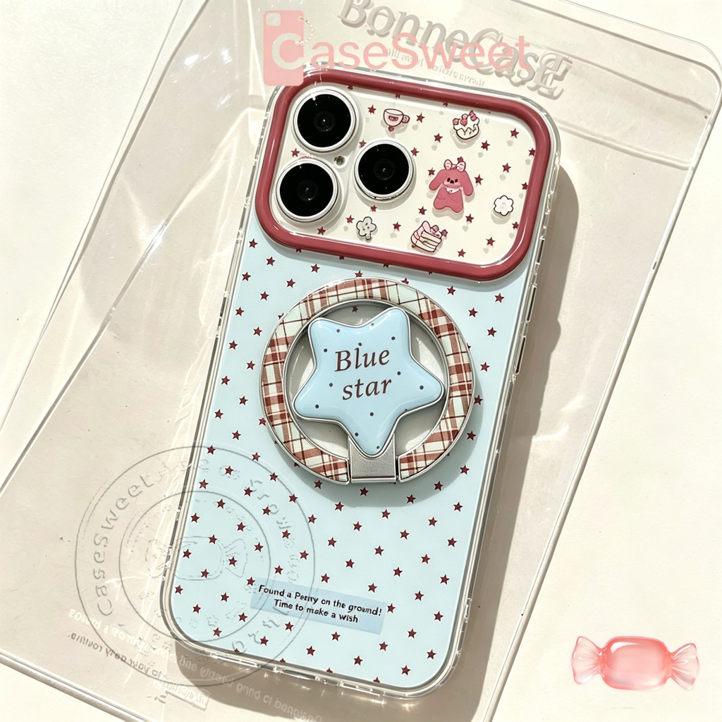 ซองใส่โทรศัพท์ใสพับได้ด้วยรูปดาวห้าแฉก เคสไอโฟน17 IPhone 16 15 Plus XR X XS Max Air 17 12 15 13 7 8 16 14 Pro