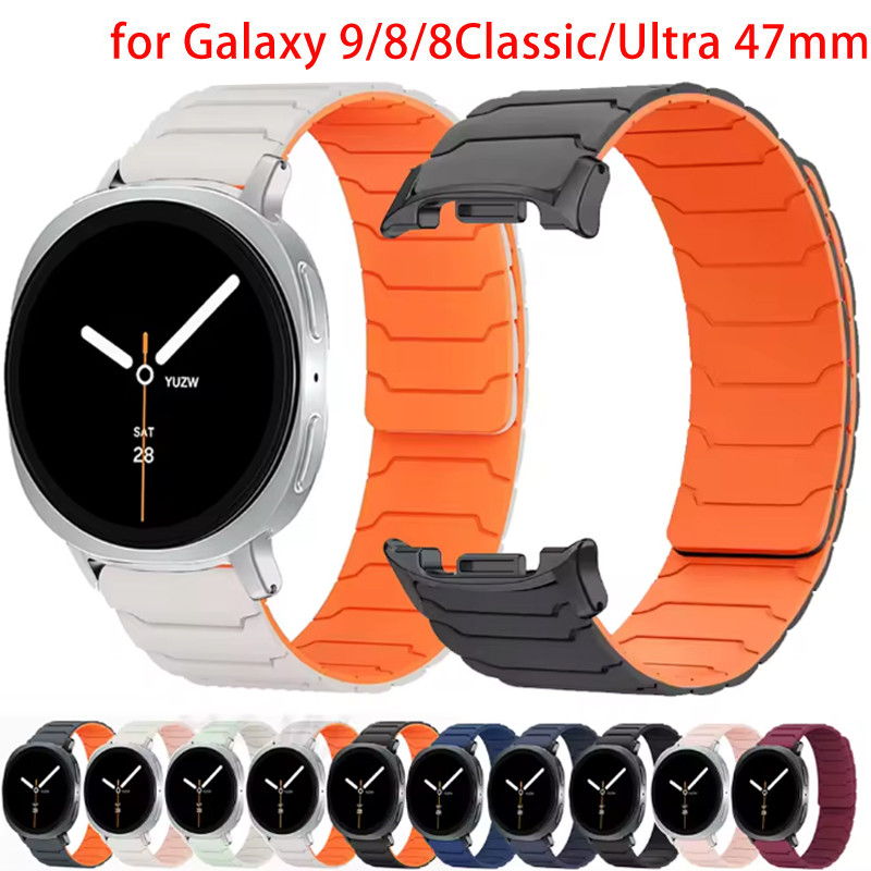 Magnetic Silicone Loop Band สําหรับ Galaxy Watch 8 classic 46 มม.สายคล้องคอกีฬาสําหรับ Galaxy Watch 9/8 40 44 มม.Ultra2 2025 สร้อยข้อมือ correa
