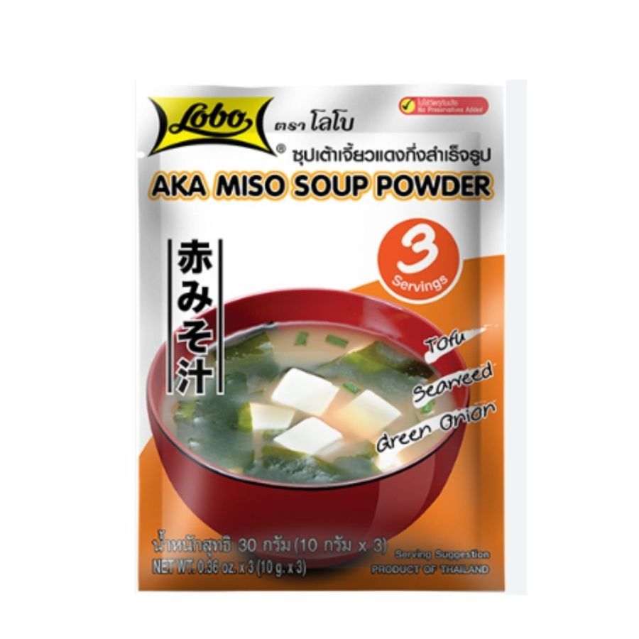 โลโบ ซุปเต้าเจี้ยวแดงกึ่งสำเร็จรูป Lobo Instant Aka Miso Soup 30g.