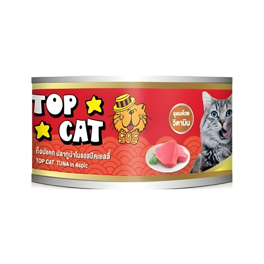 ท็อปแคท อาหารแมวรสปลาทูน่าในแอสปิคเยลลี่ Top Cat Tuna in Aspic 185g.