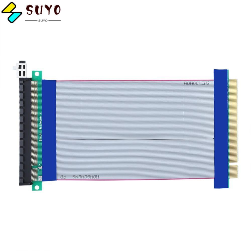 SUYO PCI-E Extension Cable, Soft Flat Cable 16X Speed PCI-E Riser Card, ปฏิบัติความเร็วสูง 19 ซม.ยืด