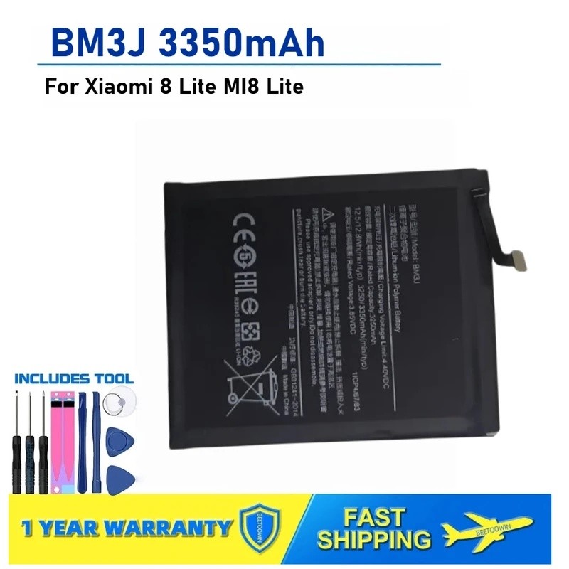 สําหรับ Xiaomi 8 Lite MI8 Lite BM3J 3350mAh แบตเตอรี่ทดแทนโทรศัพท์