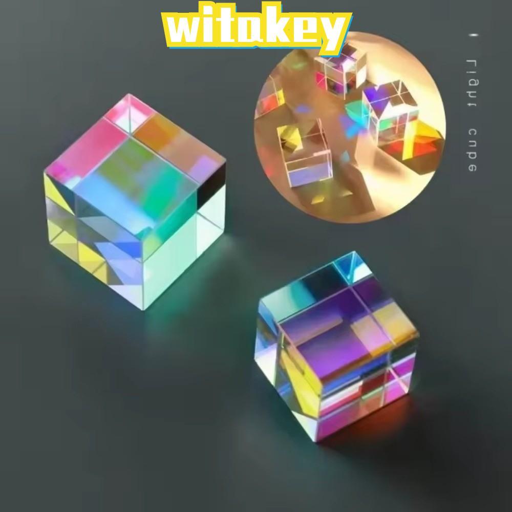 WITAKEY Magic Prism Cube, 15/20 มม.สี Cube Prism, การศึกษาการศึกษาของเล่น Beam Splitting Stained Gla