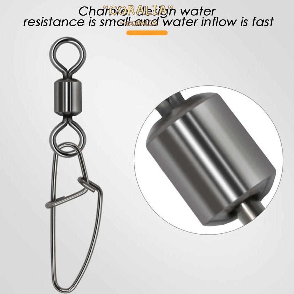 CORALIA 50 ชิ้น Rolling Swivel ความแข็งแรงสูง Solid Ring 1 #-8 # Heavy Duty Ball