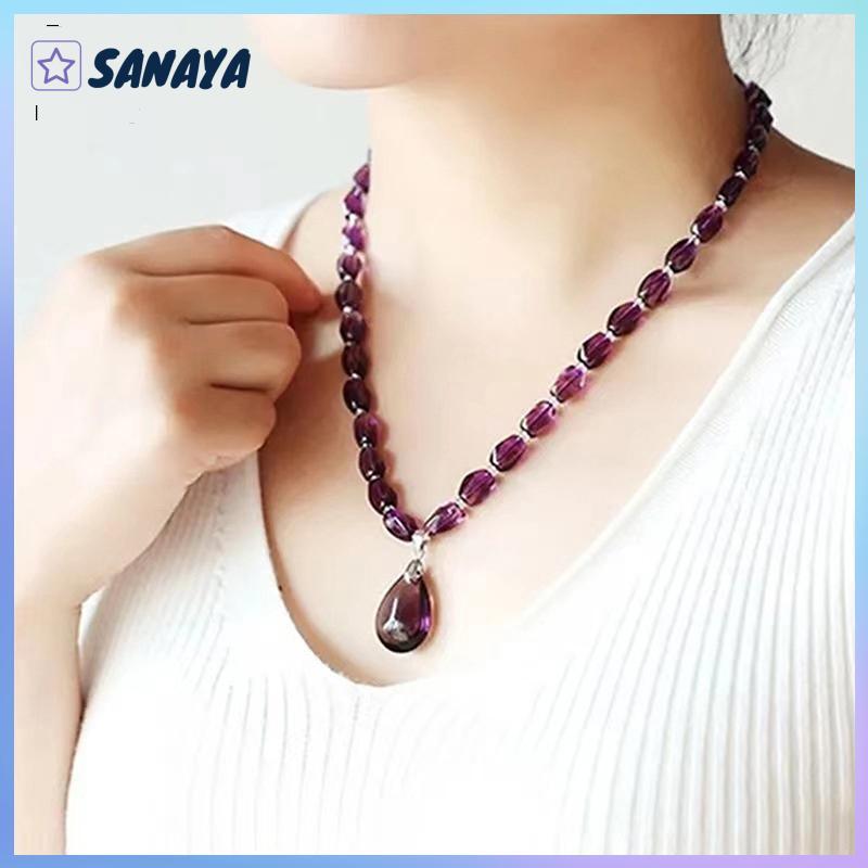Dwi สร้อยข้อมือคริสตัลสร้อยคออเมทิสต์คริสตัลสำหรับงานฝีมือเครื่องประดับหินตกแต่ง