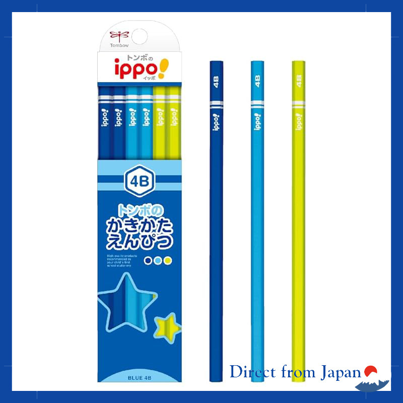 Tombow Pencil Ippo! Writing Pencil 4B Plain Blue KB-KPM04-4B