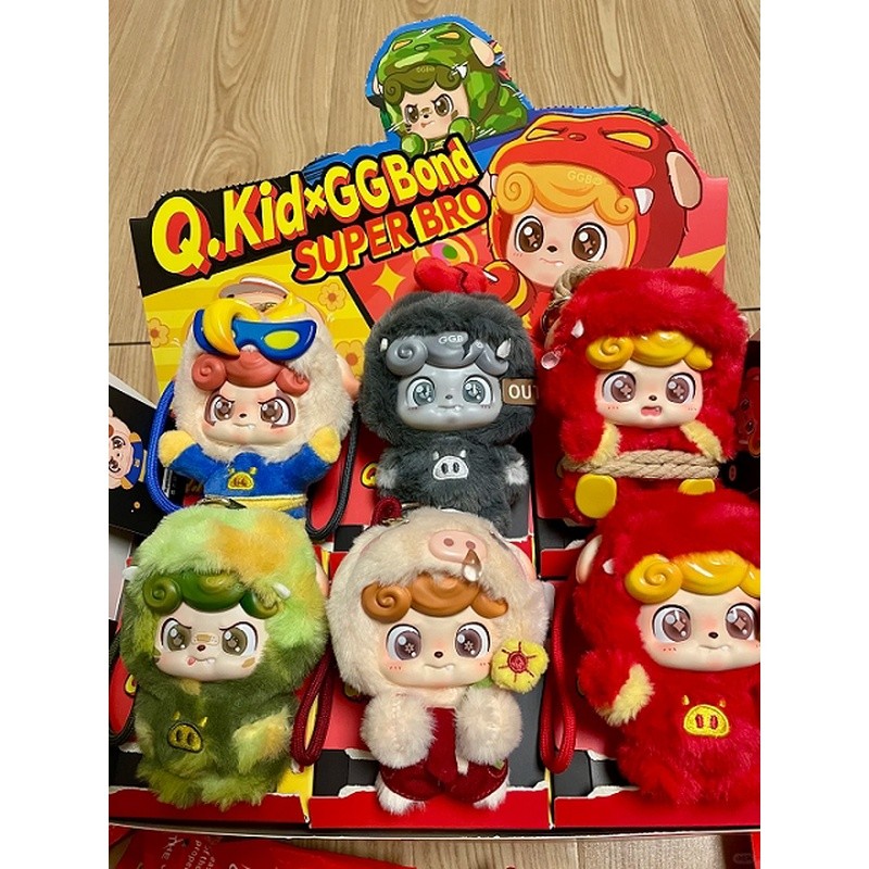 ของแท้ TOPTOY TOPTOY TOPTOY Q Treasure x Piggy Man หมูสุดน่ารัก Teammate Series จี้ตุ๊กตา Mystery Bo