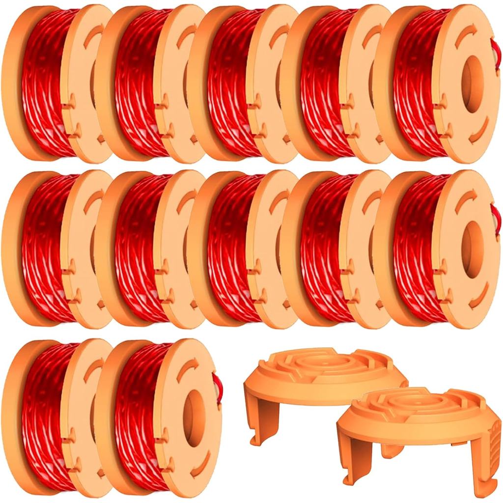 14Pack WA0010 WA0004 Replacement String Trimmer Spool ใช้งานร่วมกับ Worx WG162 WG163 WG170 WG151 WG1