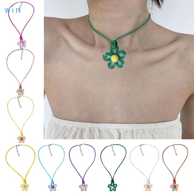 Win Flower Chokers Anniversary Jewelry Y2k Necklace Velvets Rope Necklace