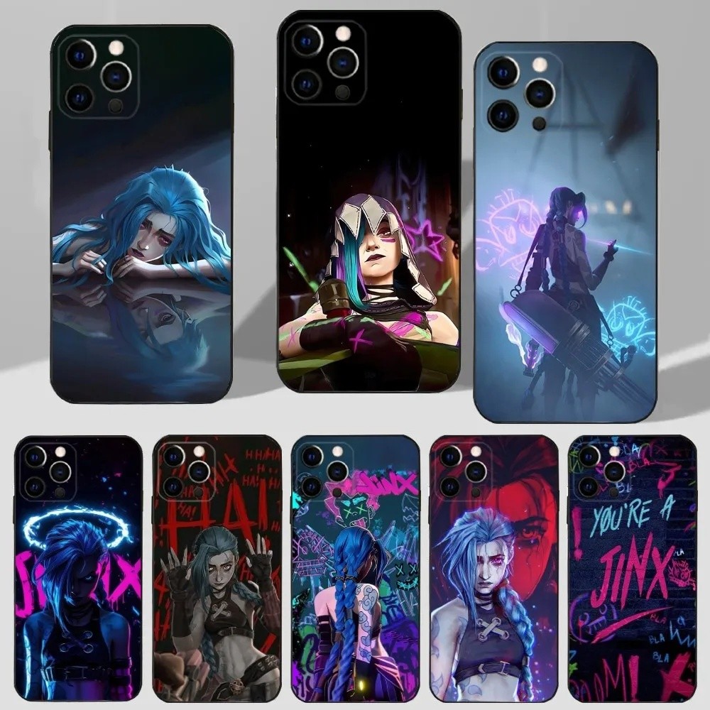 TP-1 Arcane Animation J-Jinx เคสโทรศัพท์สําหรับ iPhone 16,15,14,13,12,11 Plus,Pro Max,XS,X,XR,SE,Min