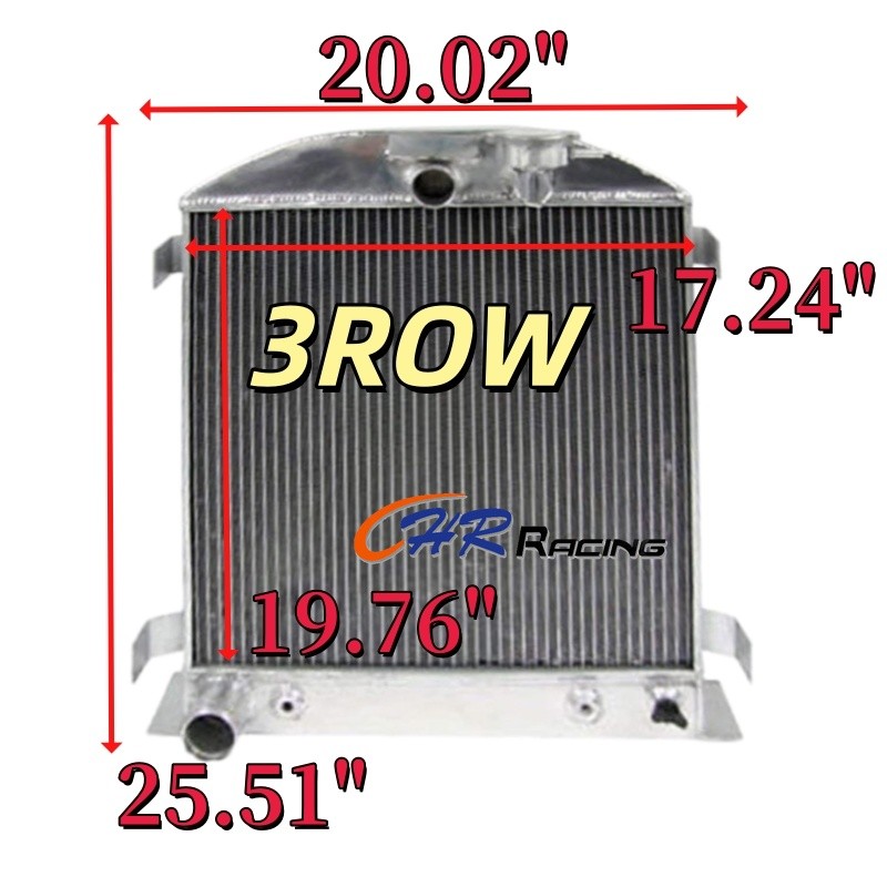 สําหรับ Ford รุ่น A / Hi Boy V8 62MM 1928 1929 1930 1931 1932 3ROW หม้อน้ําอลูมิเนียม