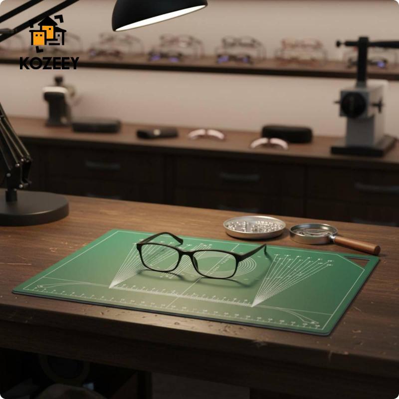 [KOZEEY] แผ่นปรับแว่นตา PVC สีเขียว กรอบออปติคอล Alignment Board ซ่อมเครื่องมือสําหรับงานบํารุงรักษาแว่นตา