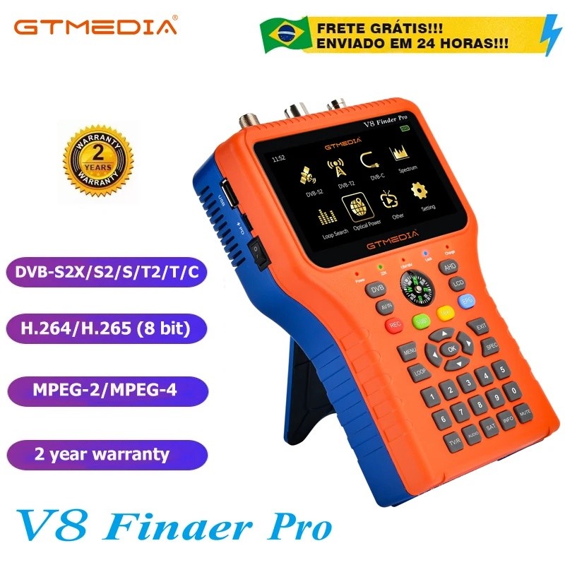 3MWN GTMEDIA V8 Finder PRO 2 เครื่องค้นหาสัญญาณดาวเทียม DVB-S2X/S2/S/T2/T/C AHD H.265 เมตรดาวเทียม 1