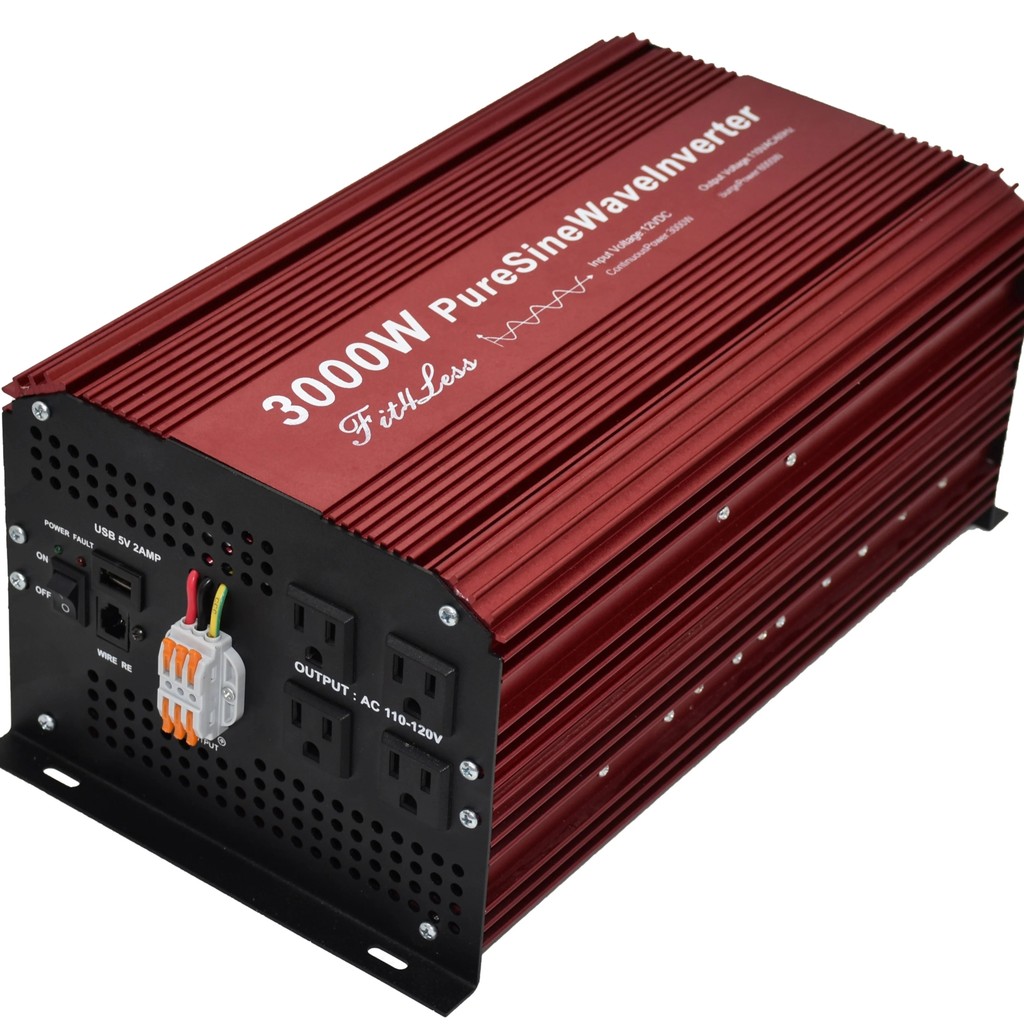 ใหม่ & Original Fit4Less 3000W Pure Sine Wave Inverter DC12V หรือ 24V หรือ 48V อินพุต AC 110V 60Hz เ