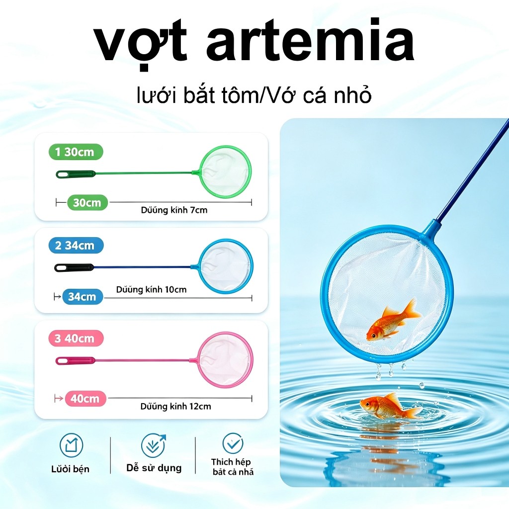 Flow ARTEMIA CKET, AQUARIUM ShrimP CKET IN MANY SIZES - Combo CKET 1/3/5 ตาข่ายดักปลา/ตาข่ายจับกุ้ง,
