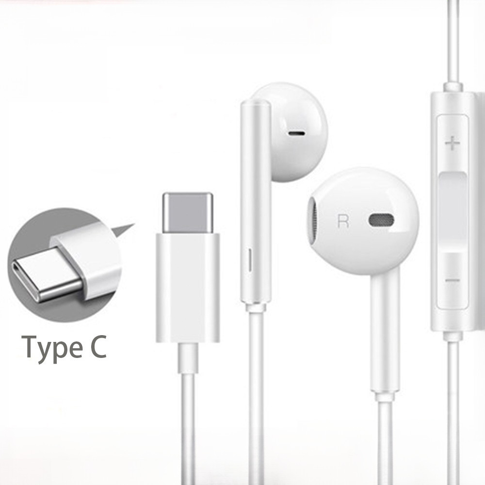 แบบมีสาย Type-C หูฟัง USB In Ear Hearphone ชุดหูฟังพร้อมไมโครโฟน Mate Honor 20 Pro P60 TypeC หูฟัง