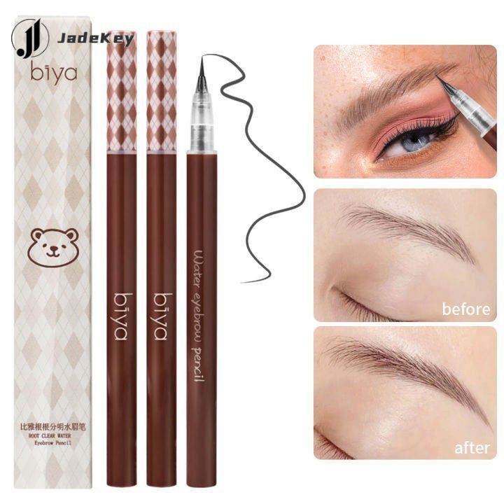 【สินค้าพร้อมส่ง】 COD- ดินสอเขียนคิ้ว Biya ชนิดน้ำ กันน้ำ เส้นเล็กพิเศษ ทนเหงื่อ เขียนง่าย แต่งตาแบบธ