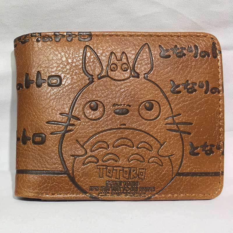 Hayao Miyazaki My Neighbor Totoro กระเป๋าสตางค์ลายนูน Projectile On Po สีดําสีขาวหมี Stitch การ์ตูนสั้น PU กระเป๋าใส่เหรียญกระเป๋าสตางค์
