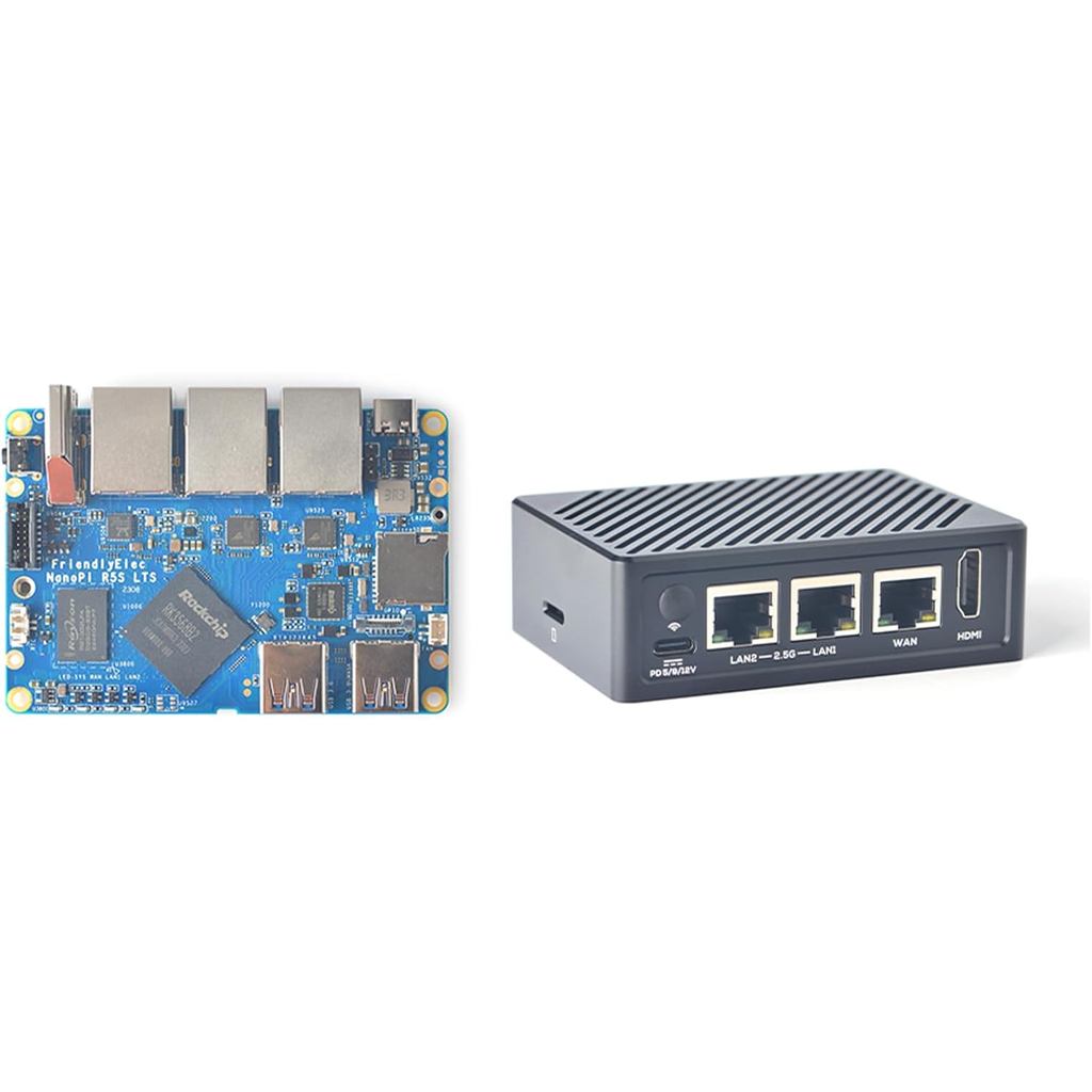 Nanopi R5S-LTS Mini Router OpenWrt, พร้อม Rockchip RK3568B2 LPDDR4X 4GB RAM 64GB eMMC, Dual 2.5G และ
