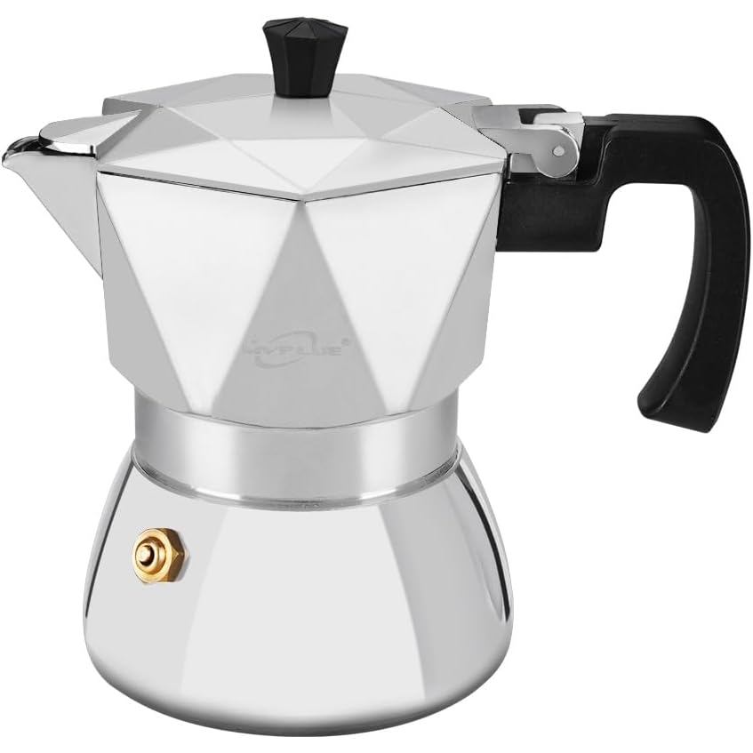 Rich Crema Moka Pot,Double Valve Induction Coffee Maker,Itattertop Espresso Maker,2 Espresso Shots 1