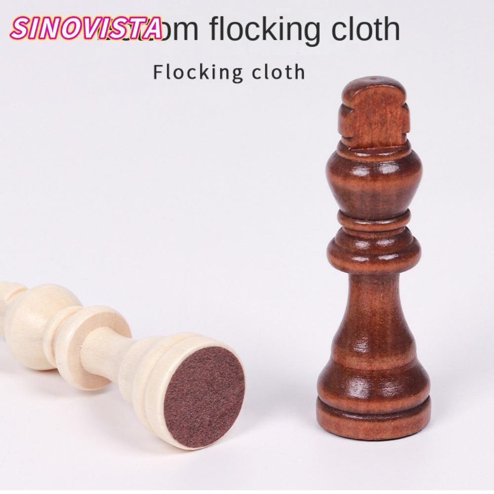 SINOVISTA Wood Chessmen, Wood Chess Pieces Only No Board Wooden Chess, 32 Pies King Height