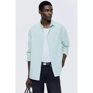 H&M(เอชแอนด์เอ็ม) เสื้อเชิ้ต Oxford แบบ Regular Fit ผู้ชาย 1257417_8
