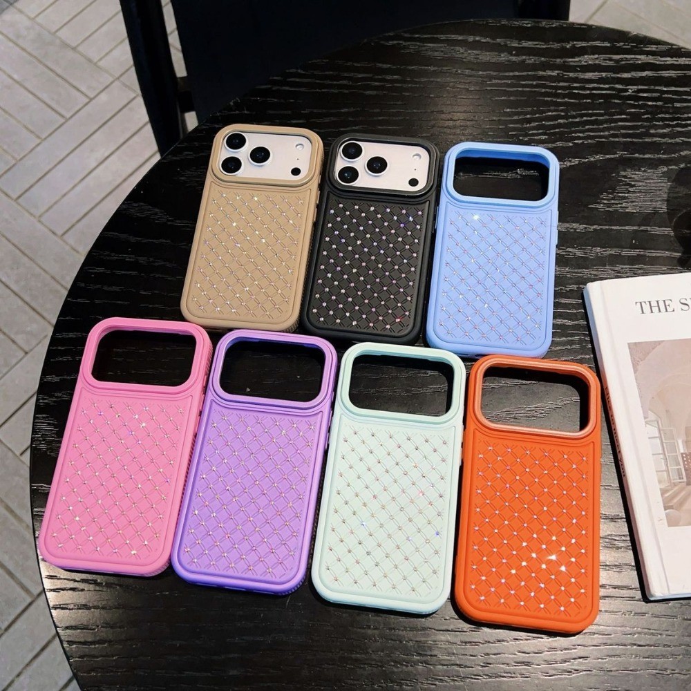 เคสโทรศัพท์เพชรเงาเข้ากันได้สําหรับ IPhone 17 Pro Max 16 Promax IP 13 14 PRM 15 Pro Max ปลอกกันกระแท