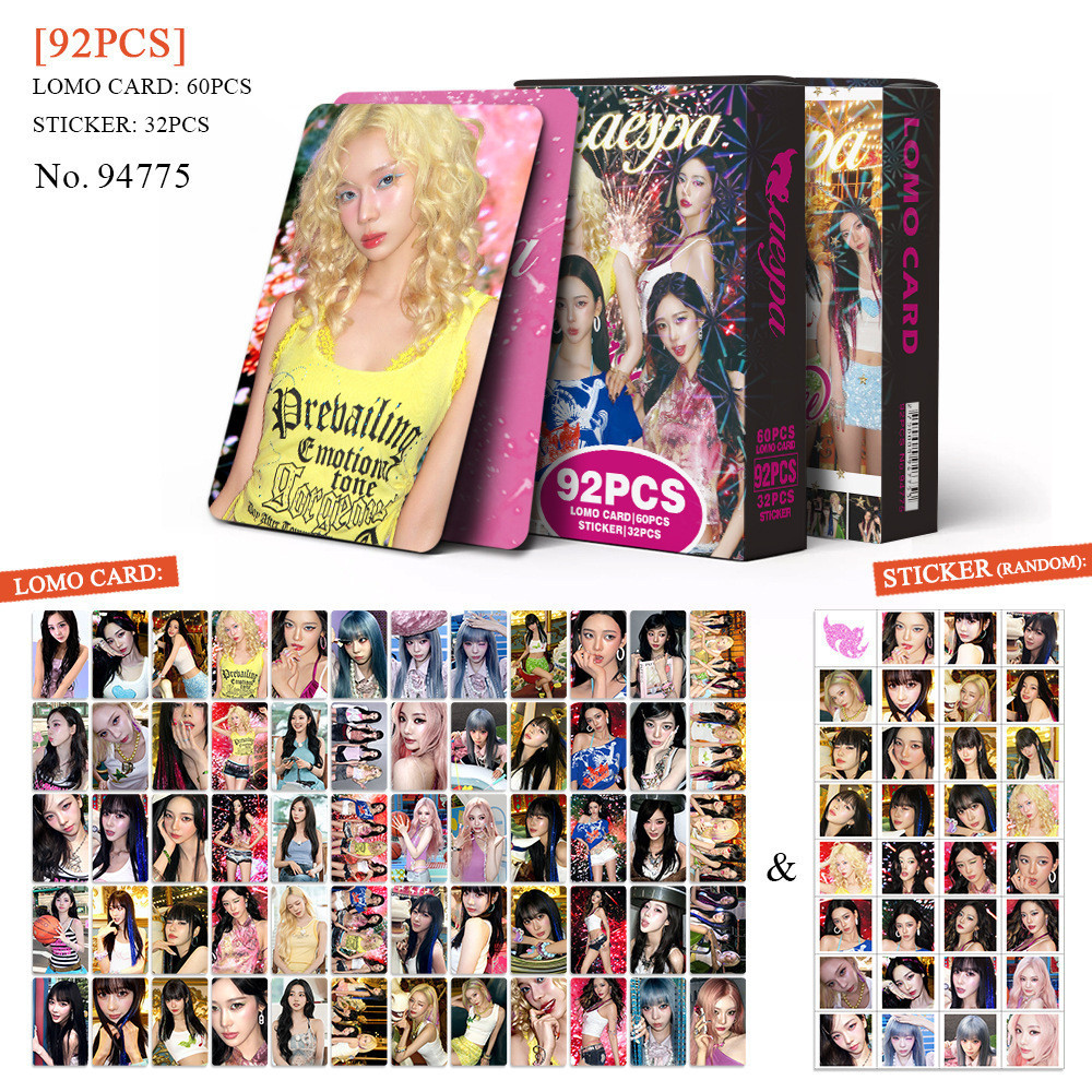 ขายร้อนผลิตภัณฑ์ใหม่ 92 AESPA มินิอัลบั้ม KISS N TELL คนดัง KPOP สินค้า LOMO Photocard