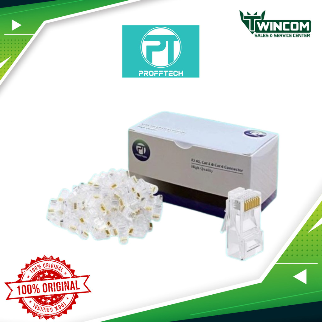 UTP RJ45 Cat 6e ขั้วต่อพลาสติก / RJ 45 CAT6, Profftech ดั้งเดิม
