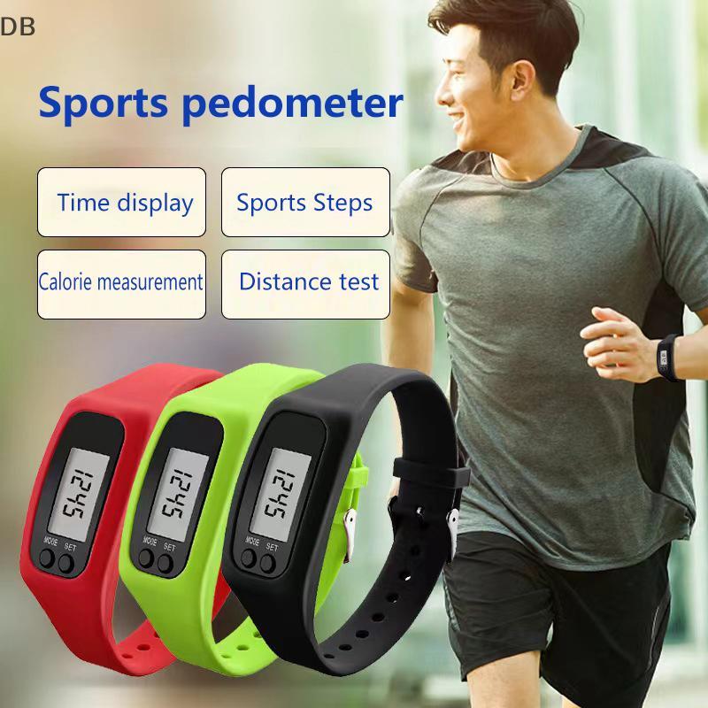 [DB] LED Pedometer Bracelet Step Counter Watch 12/24H Time Display Step Counter Watch Silicone Step 