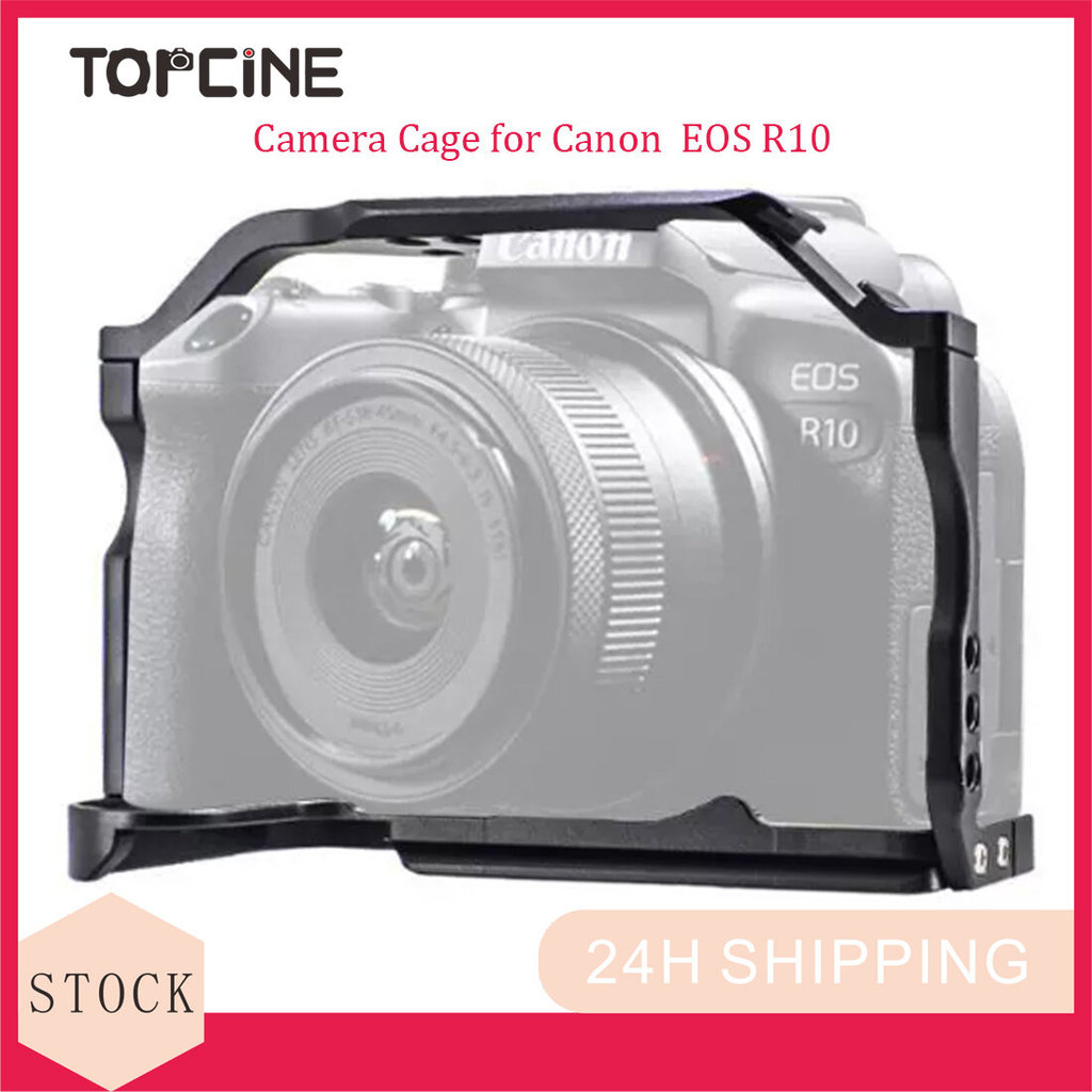 R10 Cage ใช้งานร่วมกับ Canon EOS R10 กล้อง Mirrorless, Vlogging ถ่ายวิดีโอ Filmmaking Rig Stabilizer