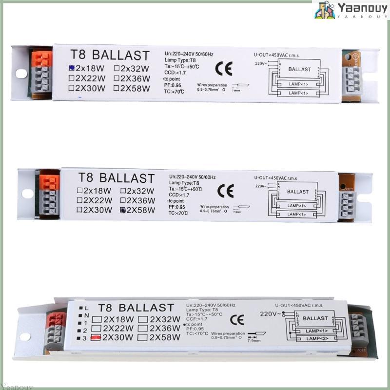 YAA 18 30 58W บัลลาสต์อิเล็กทรอนิกส์ T8 บัลลาสต์เรืองแสงเชิงเส้นสําหรับโฮมออฟฟิศ