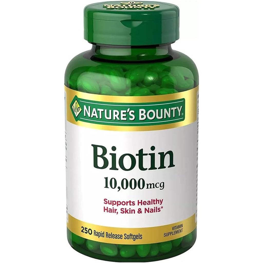 Natures Bounty Biotin 10,000 mcg, 250 ซอฟท์เจลปลดเร็ว PH9Z