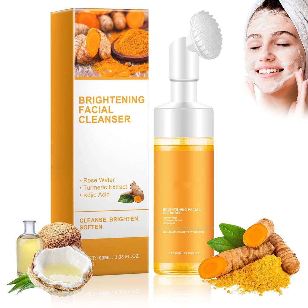Silvercell Turmeric Facial Cleanser, Turmeric Face Wash, Glow Wash Facial Cleanser ใช้งานง่าย, Foami