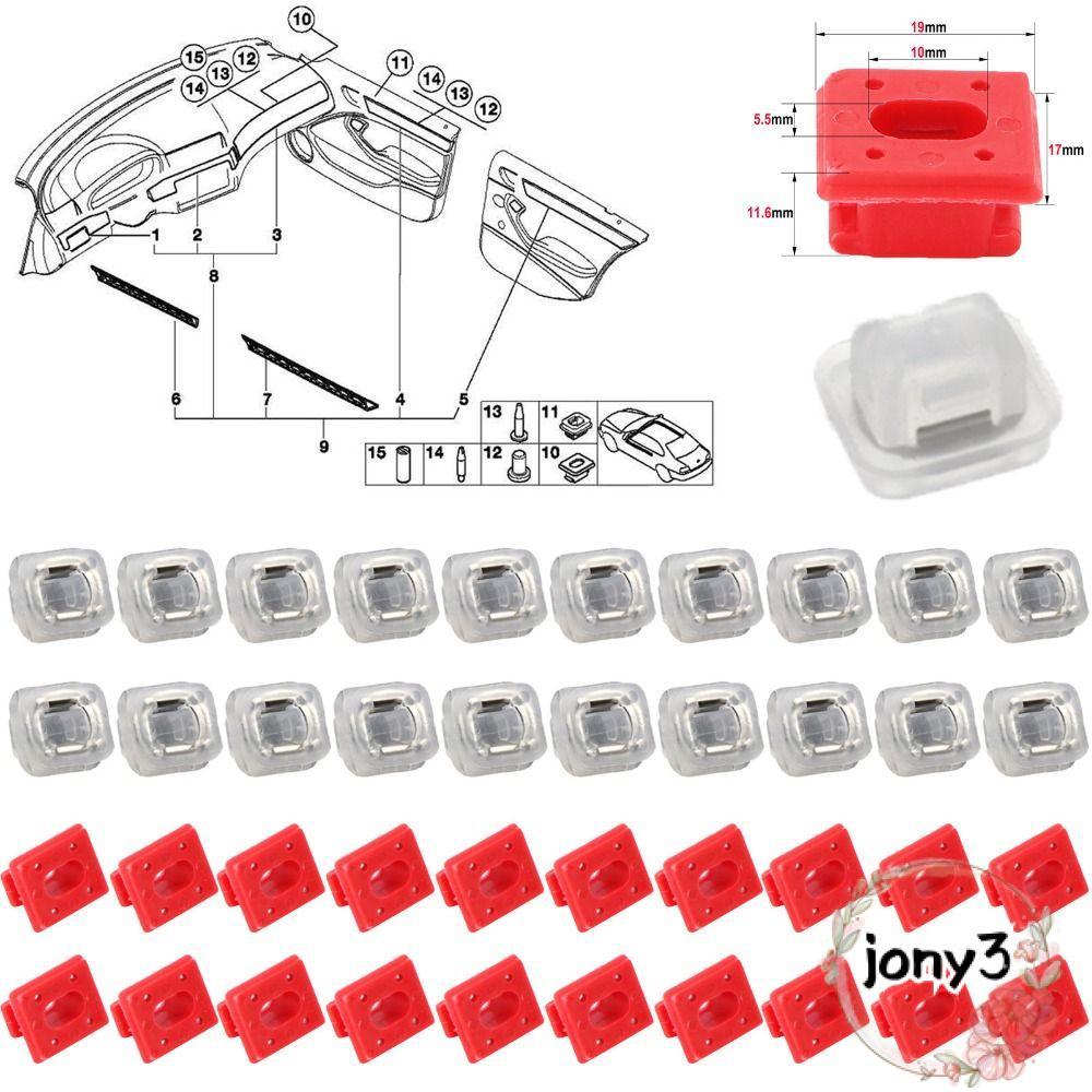 JONY 40 ชิ้นรถประตู Snap, พลาสติกเปลี่ยนภายในหัวเข็มขัด, Auto Retainers Grommets Dash Trim Moulding 