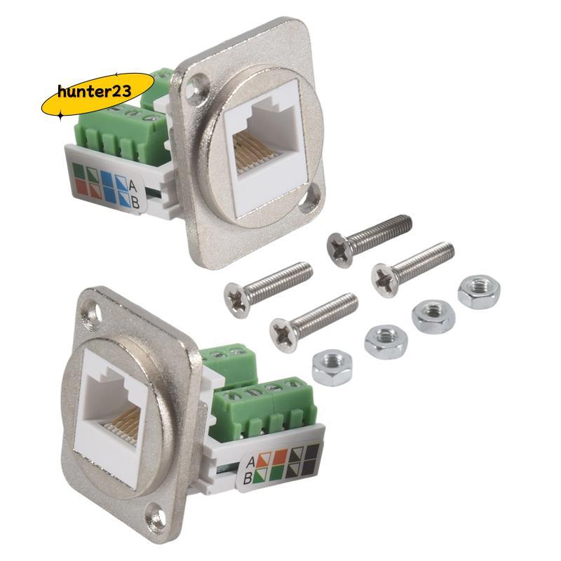 2PCS RJ45 แผง Mount สกรู Terminal อะแดปเตอร์, RJ45/8P8C หญิงแผง Mount Connector, RJ45 Solderless Ter